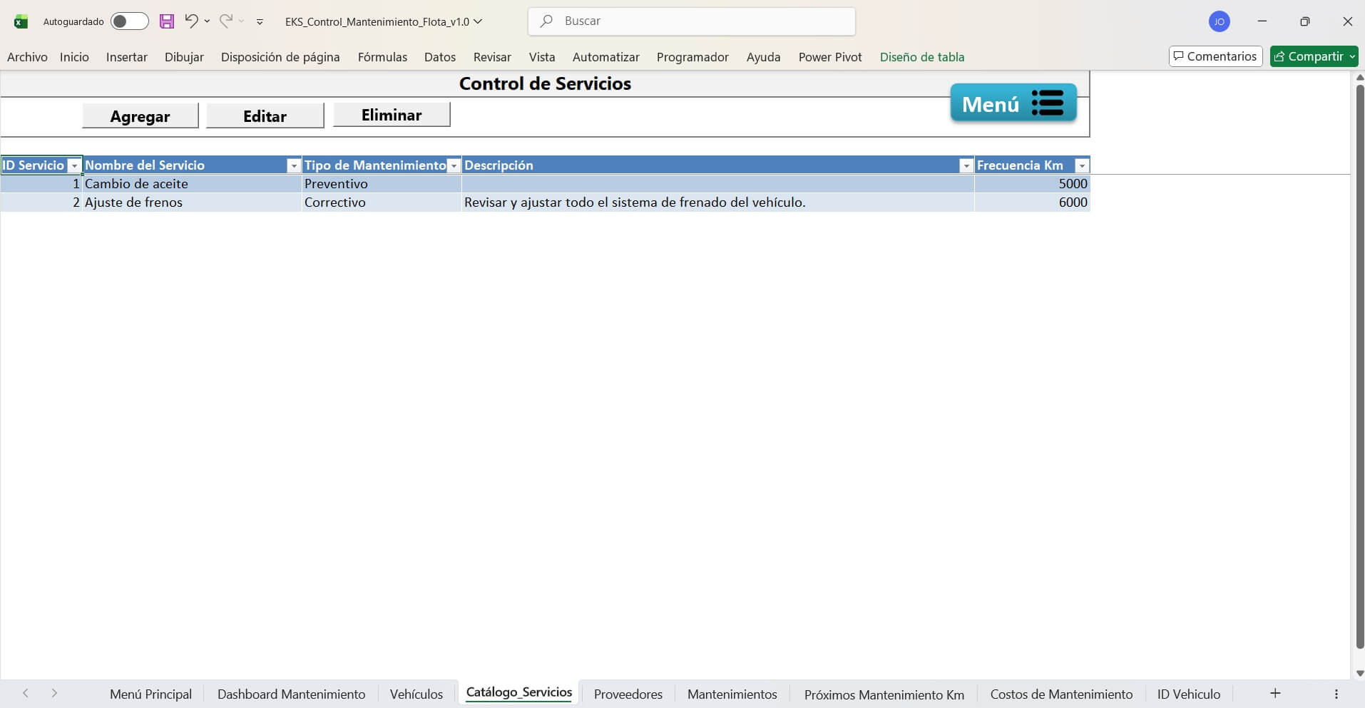 Dashboard de mantenimiento de flota — vista 4